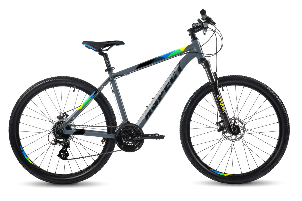

Велосипед горный Aspect Ideal 27.5" рама 18" серо-синий