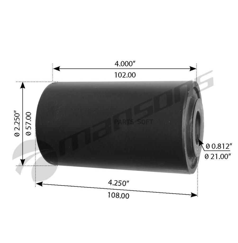 

Сайлентблок рессоры передней 20x57x100 frl flc Mansons 360095