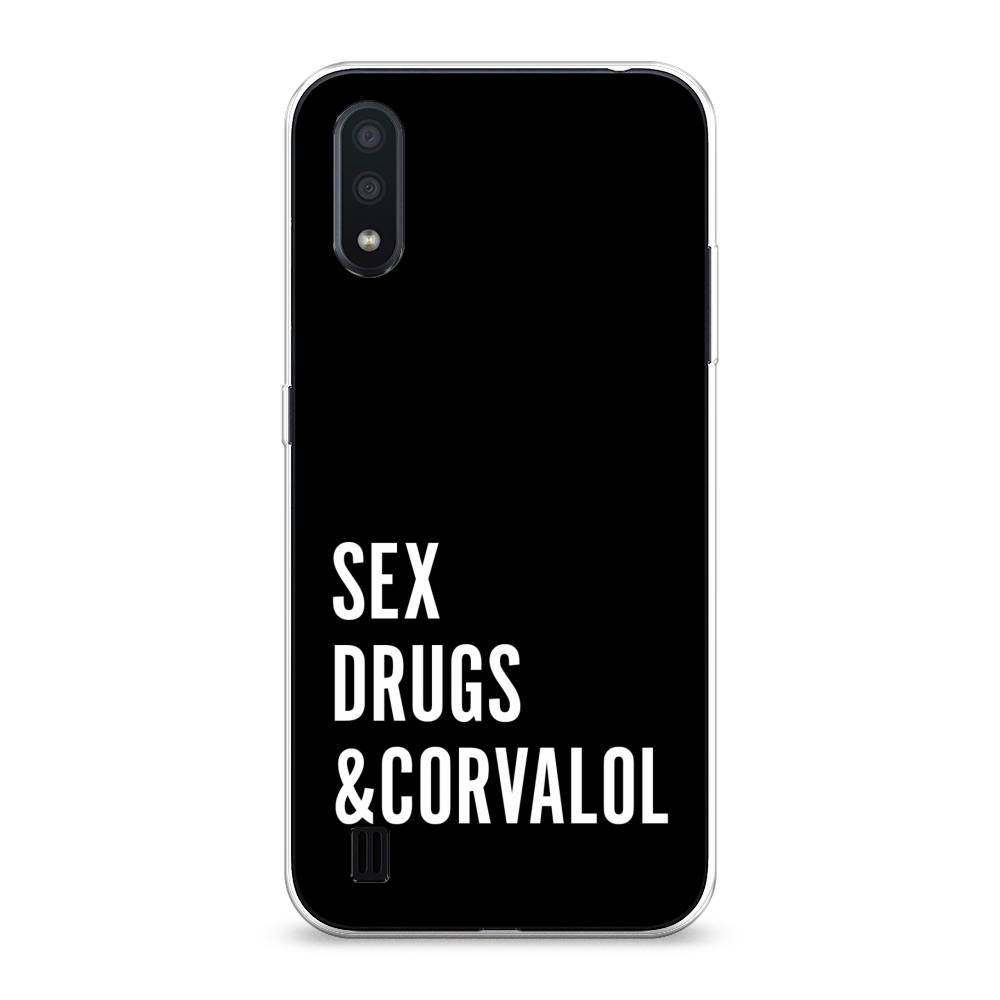 

Чехол на Samsung Galaxy A01 "Corvalol", Черный;серый;белый, 29550-6