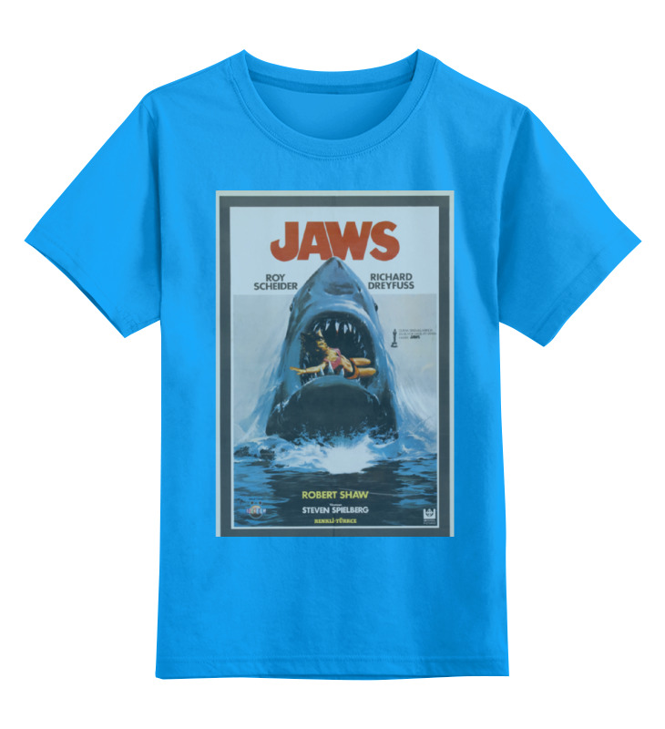 

Футболка детская Printio Jaws / челюсти цв. голубой р. 140, Jaws / челюсти