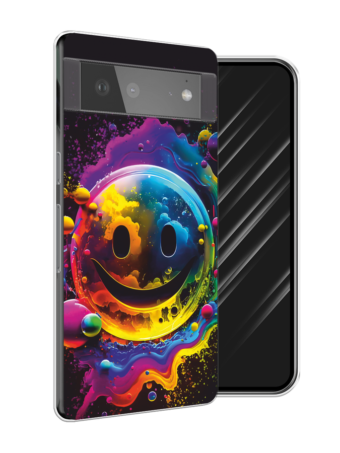 

Чехол Awog на Google Pixel 6 "Кислотный смайл", Фиолетовый;желтый;синий, 270850-1