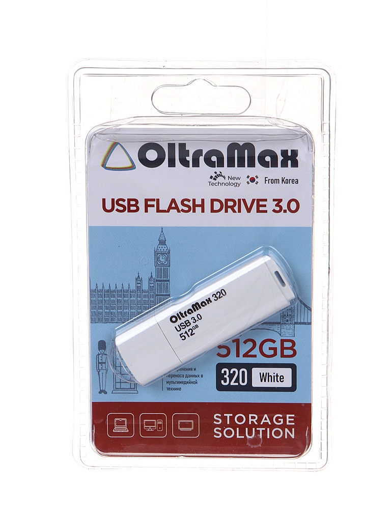 

Флешка Oltramax 320 512ГБ White (OM-512GB-320-White), 320