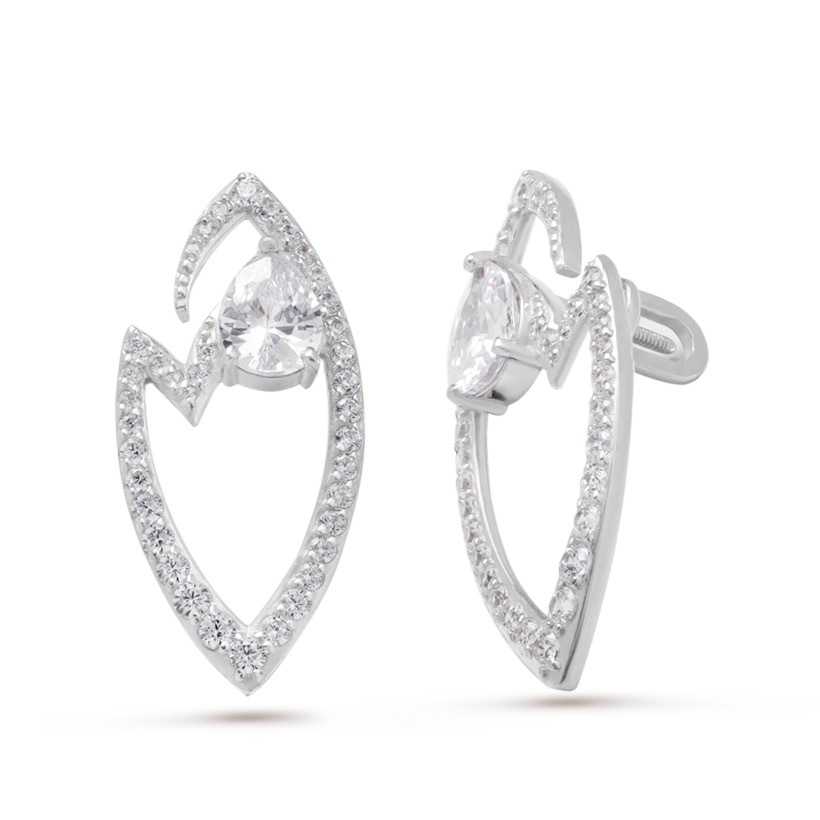 

Серьги из серебра с фианитом Pepela Jewelry PJ2-138, PJ2-105
