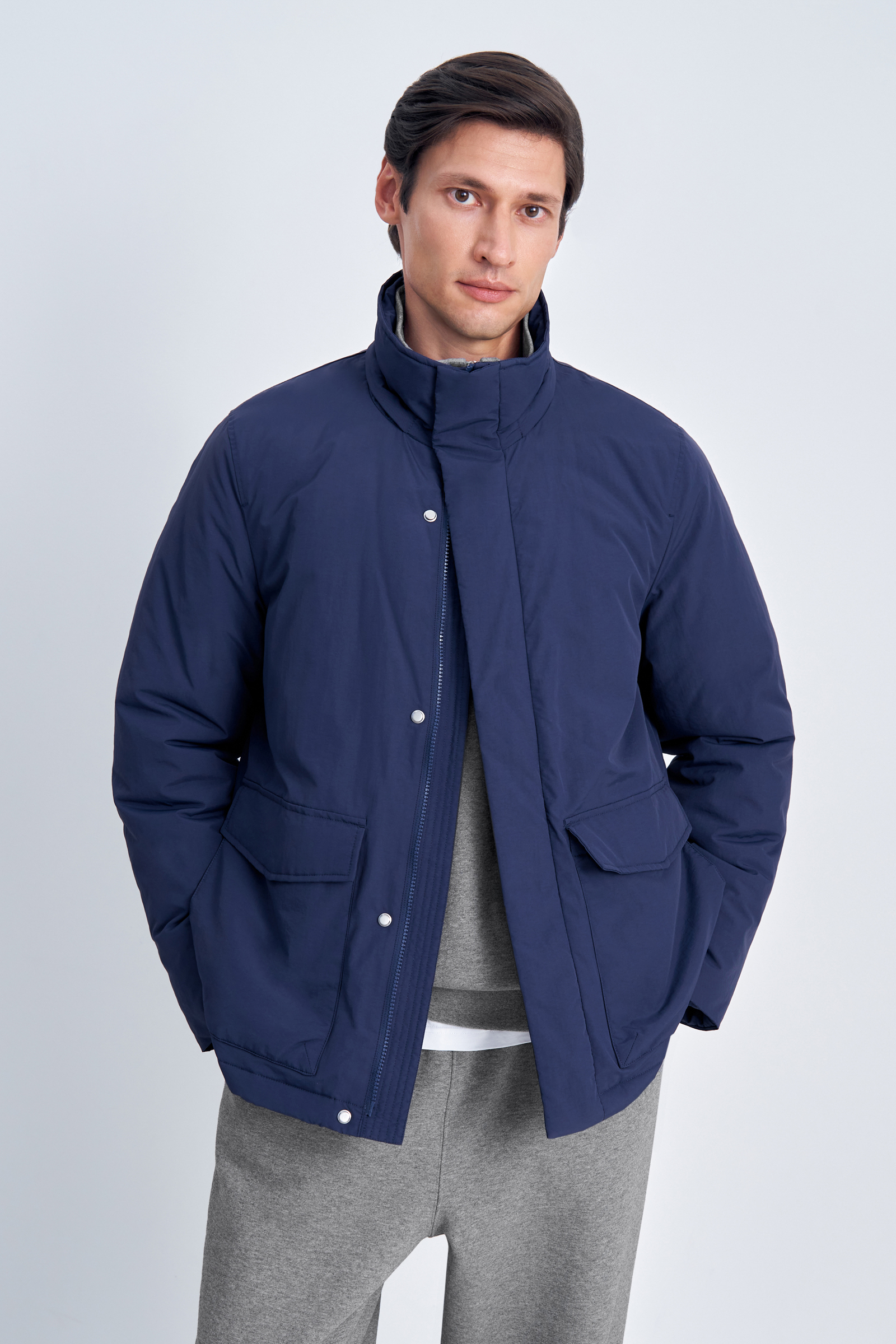 

Куртка мужская Finn Flare FAE21084 синяя 2XL, Синий, FAE21084