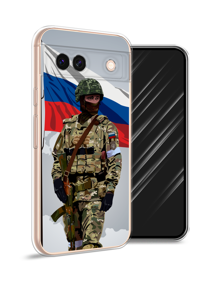

Чехол Awog на Google Pixel 8A "Солдат с флагом", Белый;синий;красный;зеленый, 271750-1
