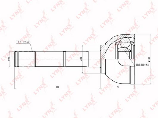 Со-7529_Шрус Наружный К-Кт Тоуоtа Lаnd Сruisеr J105 4.2/4.5 98> LYNXAUTO co7529