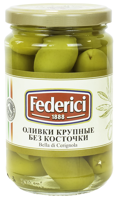 Оливки крупные Federici без косточки, 300г