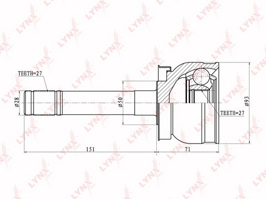 

Шрус Наружный LYNXAUTO co5726