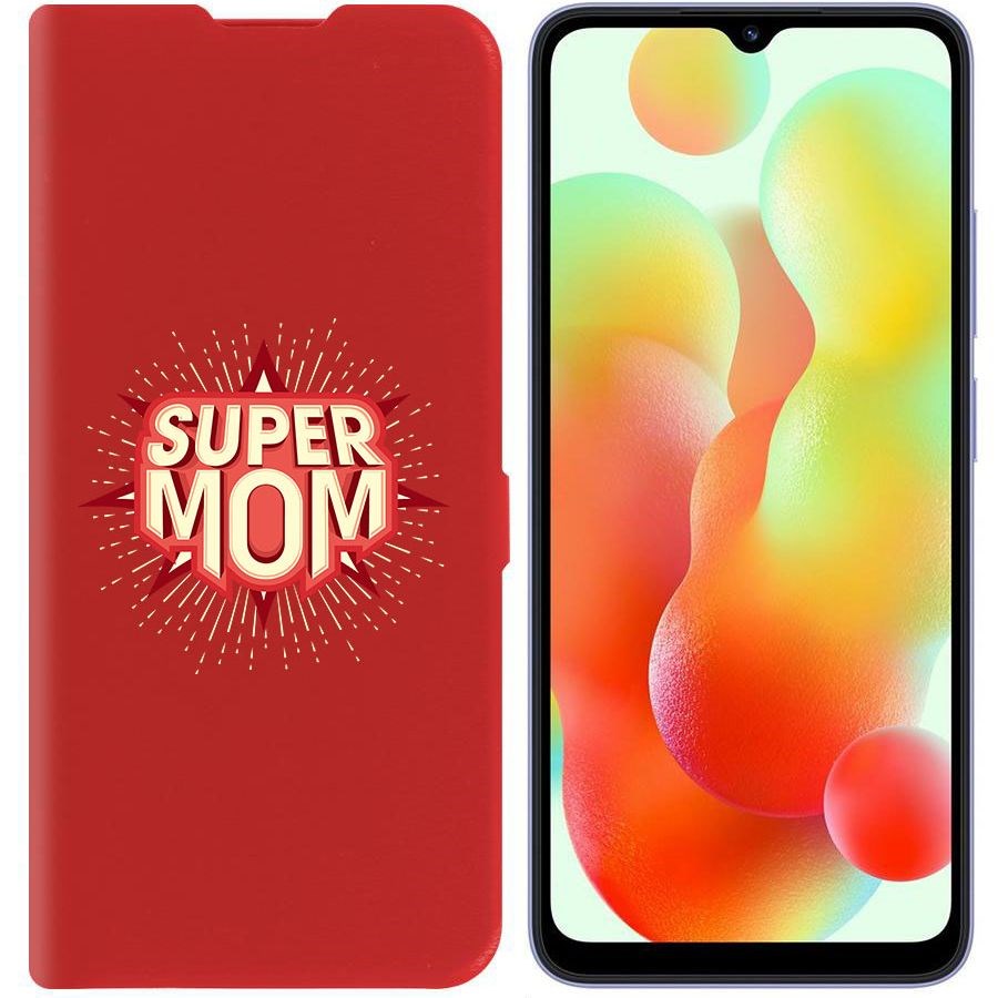 

Чехол-книжка Krutoff Eco Book для Xiaomi Redmi 12C Супер Мама (красный)