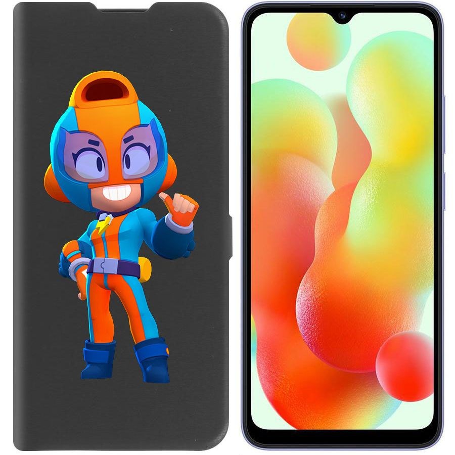 

Чехол-книжка Krutoff Eco Book для Xiaomi Redmi 12C Brawl Stars-GT Макс (черный)