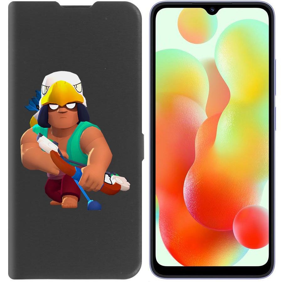 

Чехол-книжка Krutoff Eco Book для Xiaomi Redmi 12C Brawl Stars-Бо (черный)