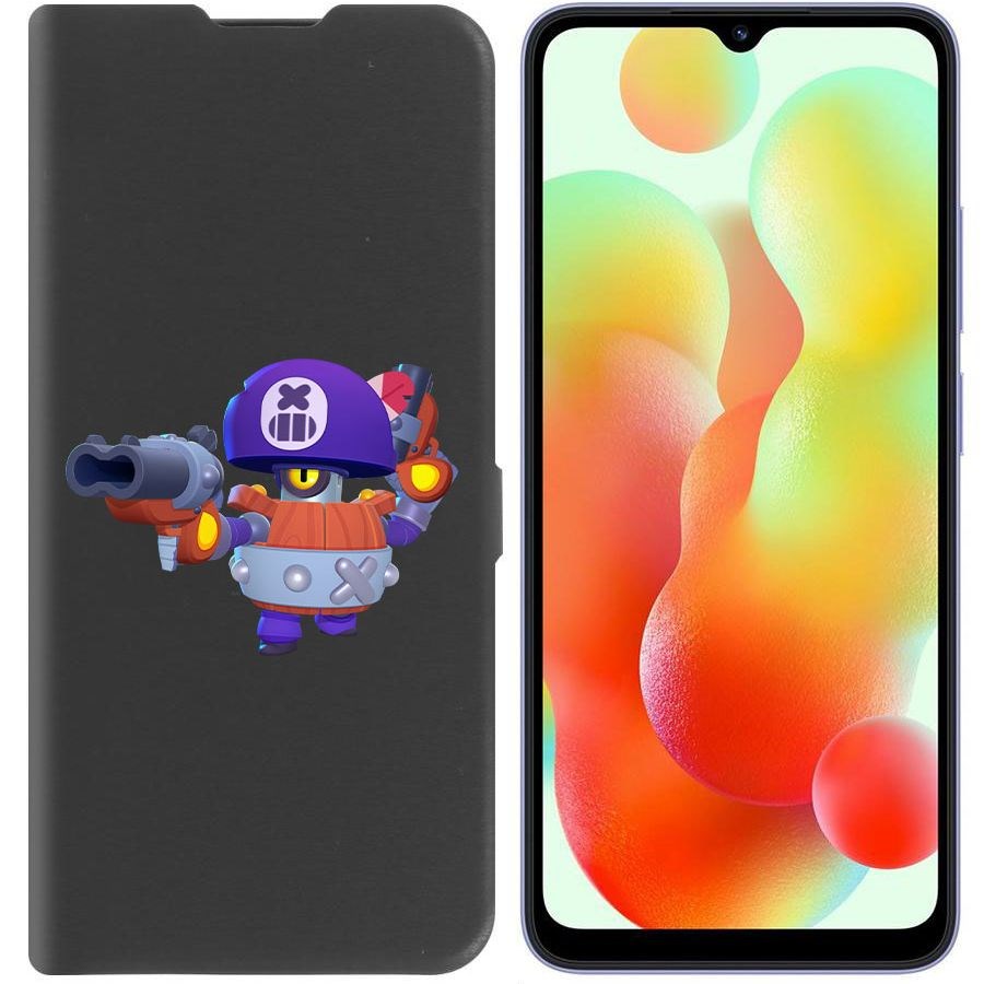 

Чехол-книжка Krutoff Eco Book для Xiaomi Redmi 12C Brawl Stars-Дэррил (черный)