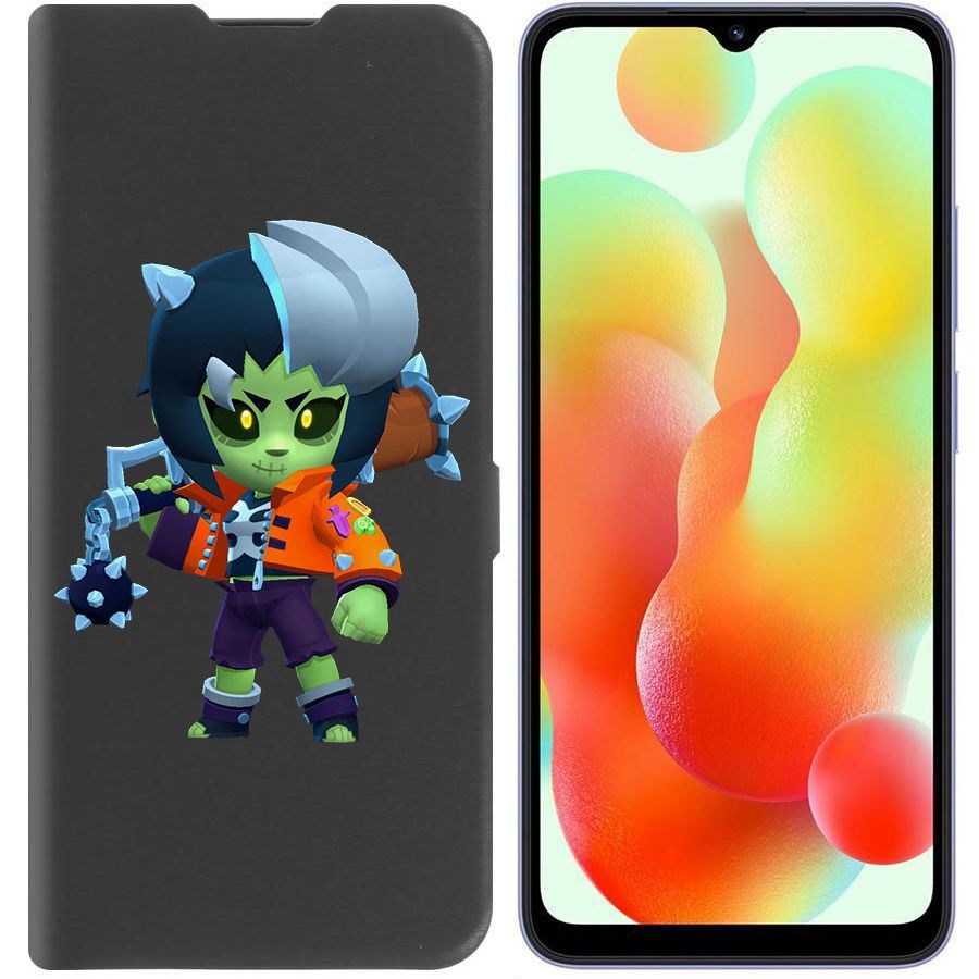 

Чехол-книжка Krutoff Eco Book для Xiaomi Redmi 12C Brawl Stars-ЗомБиби (черный)