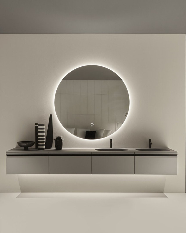 Зеркало для ванной Slavio Maluchini MN D50 круглое с нейтральной LED-подсветкой светодиодная панель skyway 18 smd диодов белая s03301003
