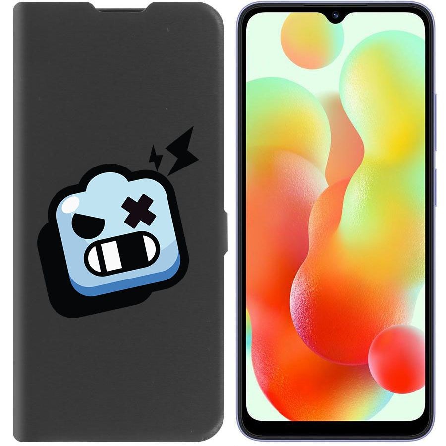 

Чехол-книжка Krutoff Eco Book для Xiaomi Redmi 12C Brawl Stars-Роборубка (черный)