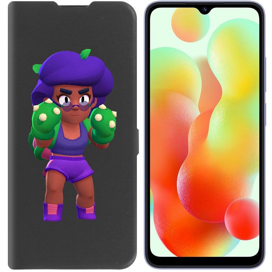 

Чехол-книжка Krutoff Eco Book для Xiaomi Redmi 12C Brawl Stars-Роза (черный)