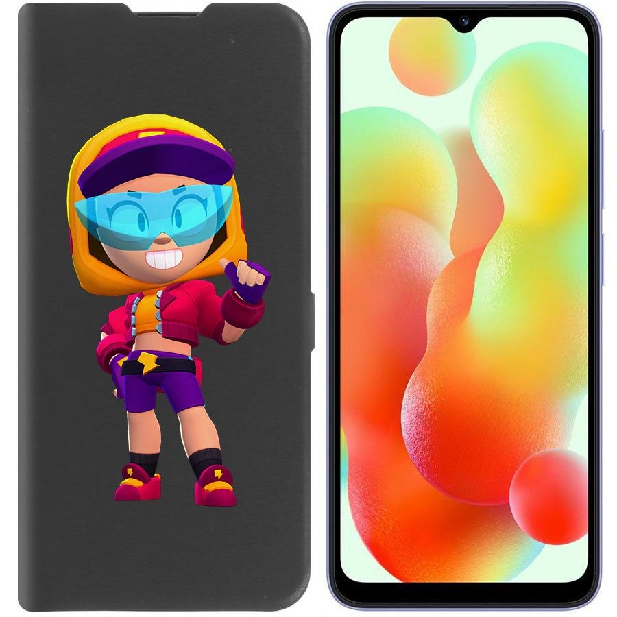 

Чехол-книжка Krutoff Eco Book для Xiaomi Redmi 12C Brawl Stars-Стритстайл Макс (черный)