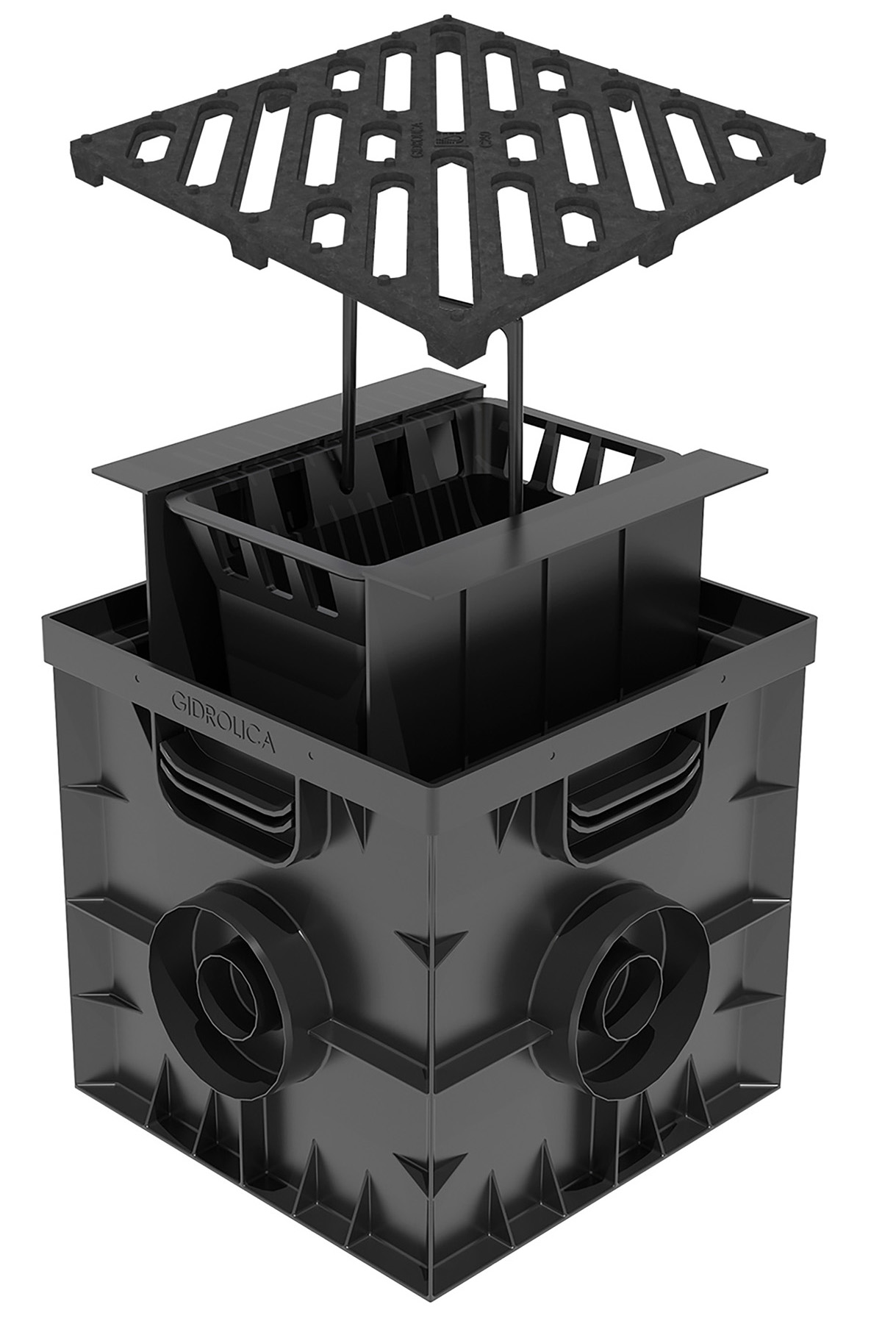 Дождеприемник Gidrolica Point 30х30х30см в сборе с чугунной решеткой, 2305/2
