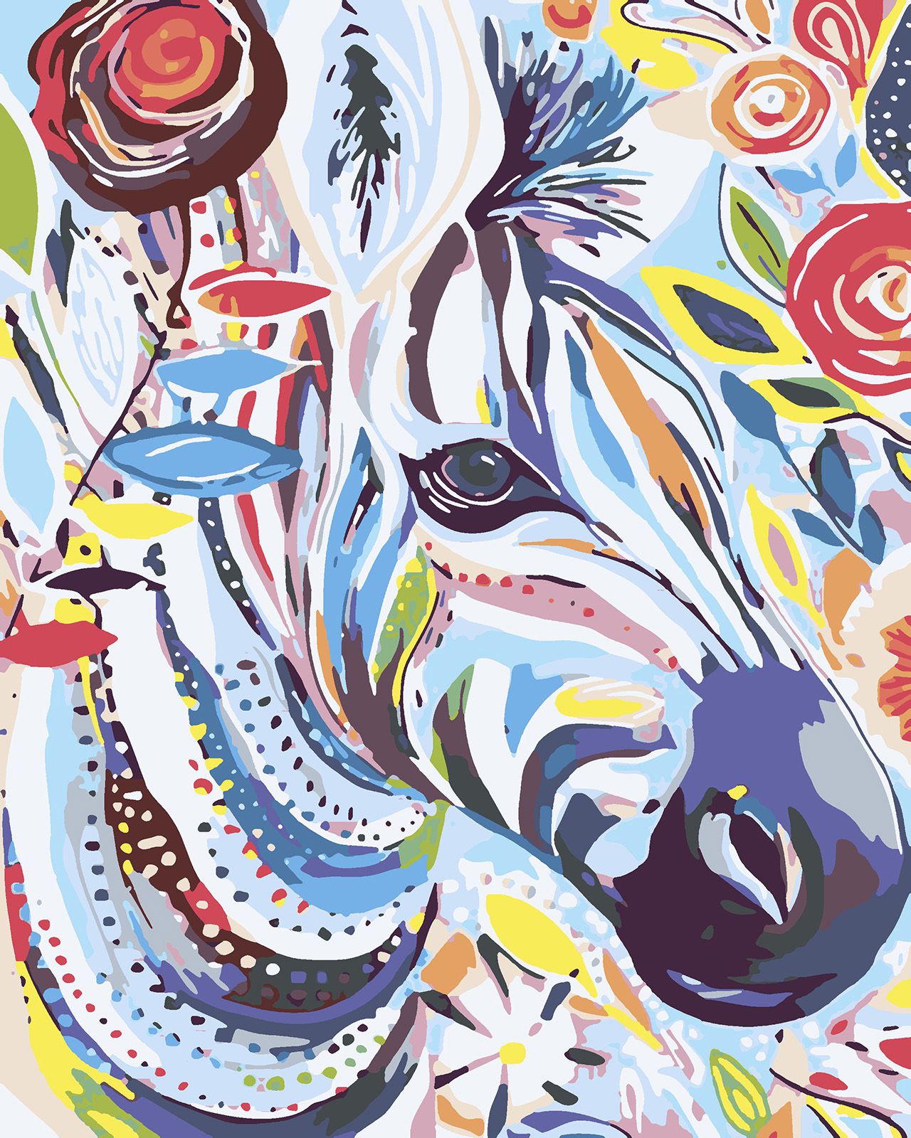 фото Картина по номерам красиво красим абстрактная зебра, 40 х 50 см