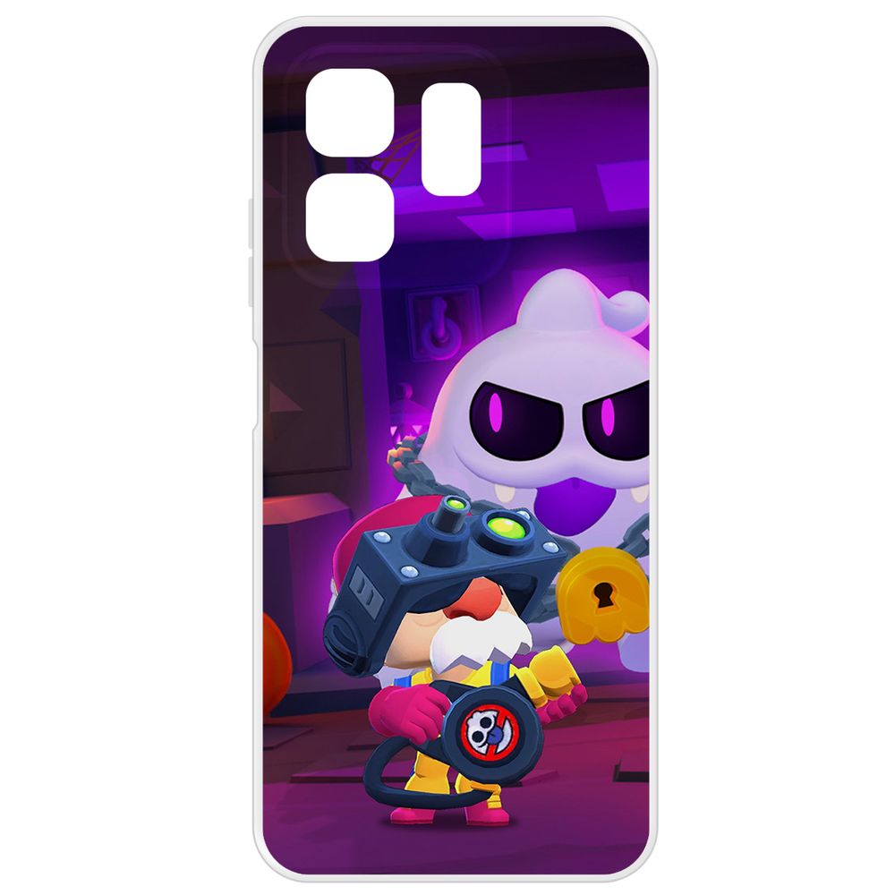 

Чехол-накладка Krutoff Clear Case Brawl Stars-Охотник за Скуиками Гэйл для INFINIX Hot 50i, Прозрачный