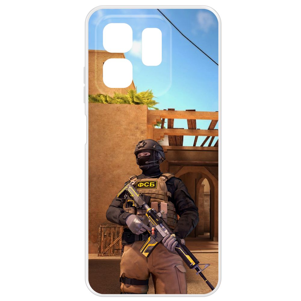 

Чехол-накладка Krutoff Clear Case Cтандофф 2 (Standoff 2) - ФСБ для INFINIX Hot 50i, Прозрачный