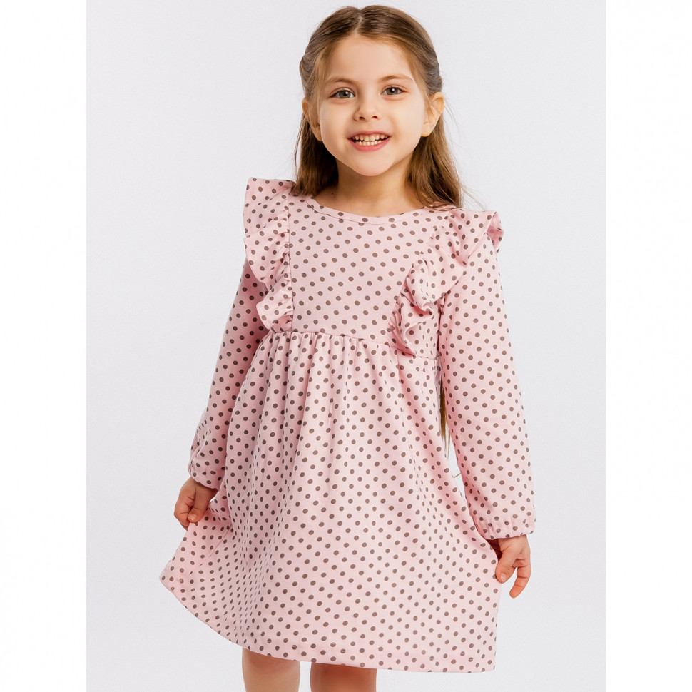 Платье детское YOULALA Собачки, розовый, 104