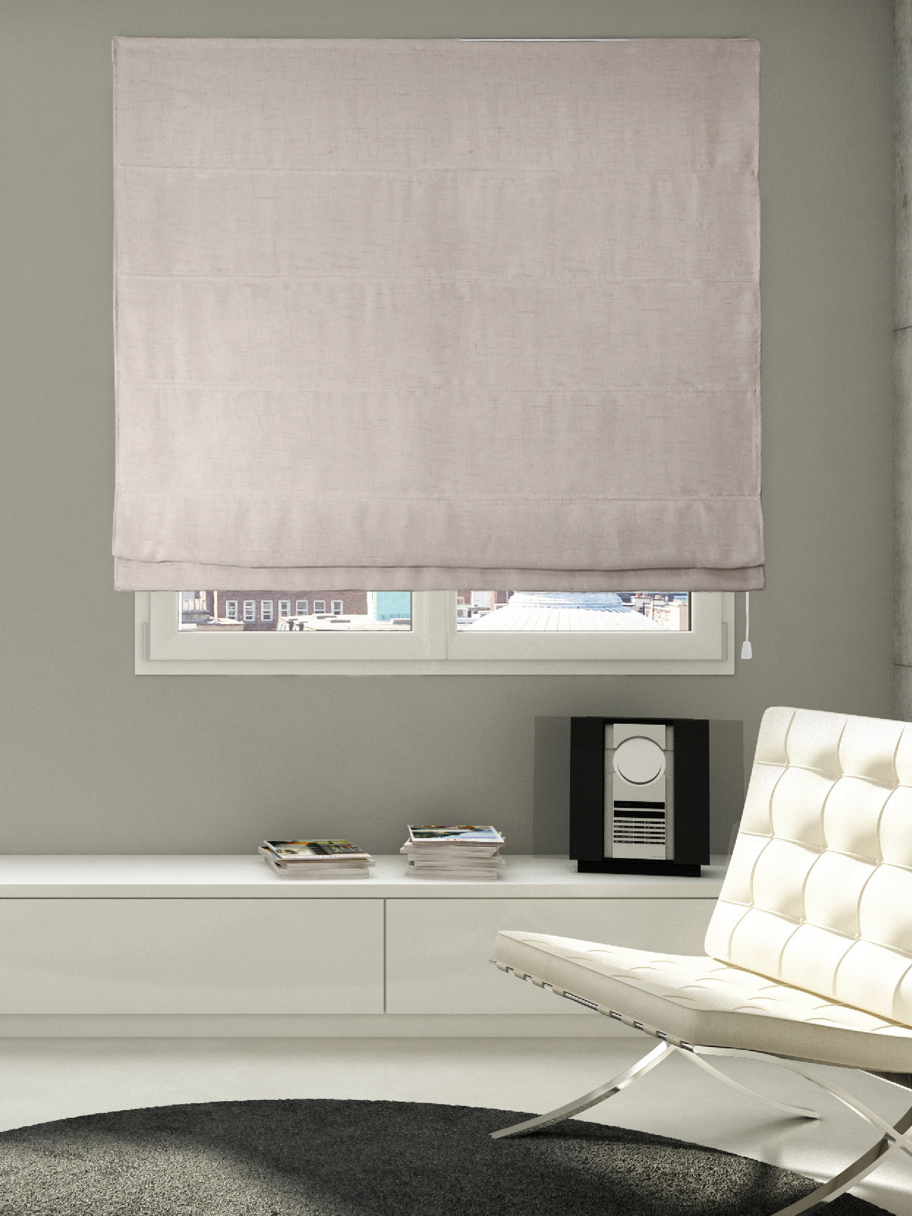 Римская штора Кемаль цвет бежевый веревочный механизм 120x160 см