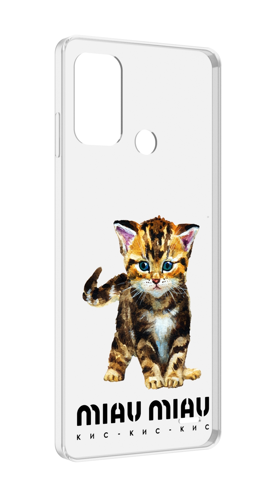 

Чехол MyPads Бренд miau miau для ZTE Blade A52, Прозрачный, Tocco