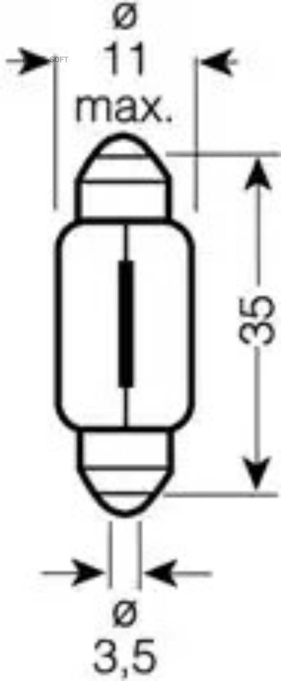 

Лампа osram original line оем c5w 5w 12v sv8.5-8 2шт. блистер