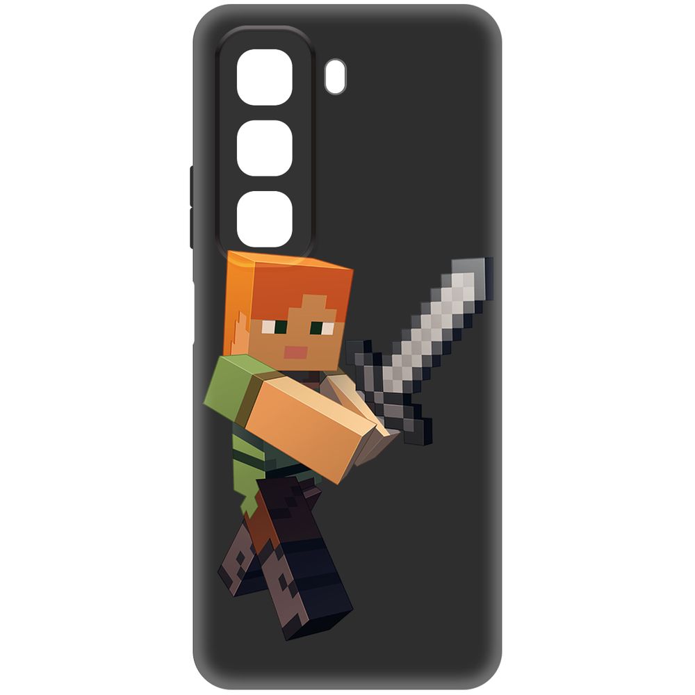 

Чехол-накладка Krutoff Soft Case Minecraft-Алекс для INFINIX Hot 50 черный