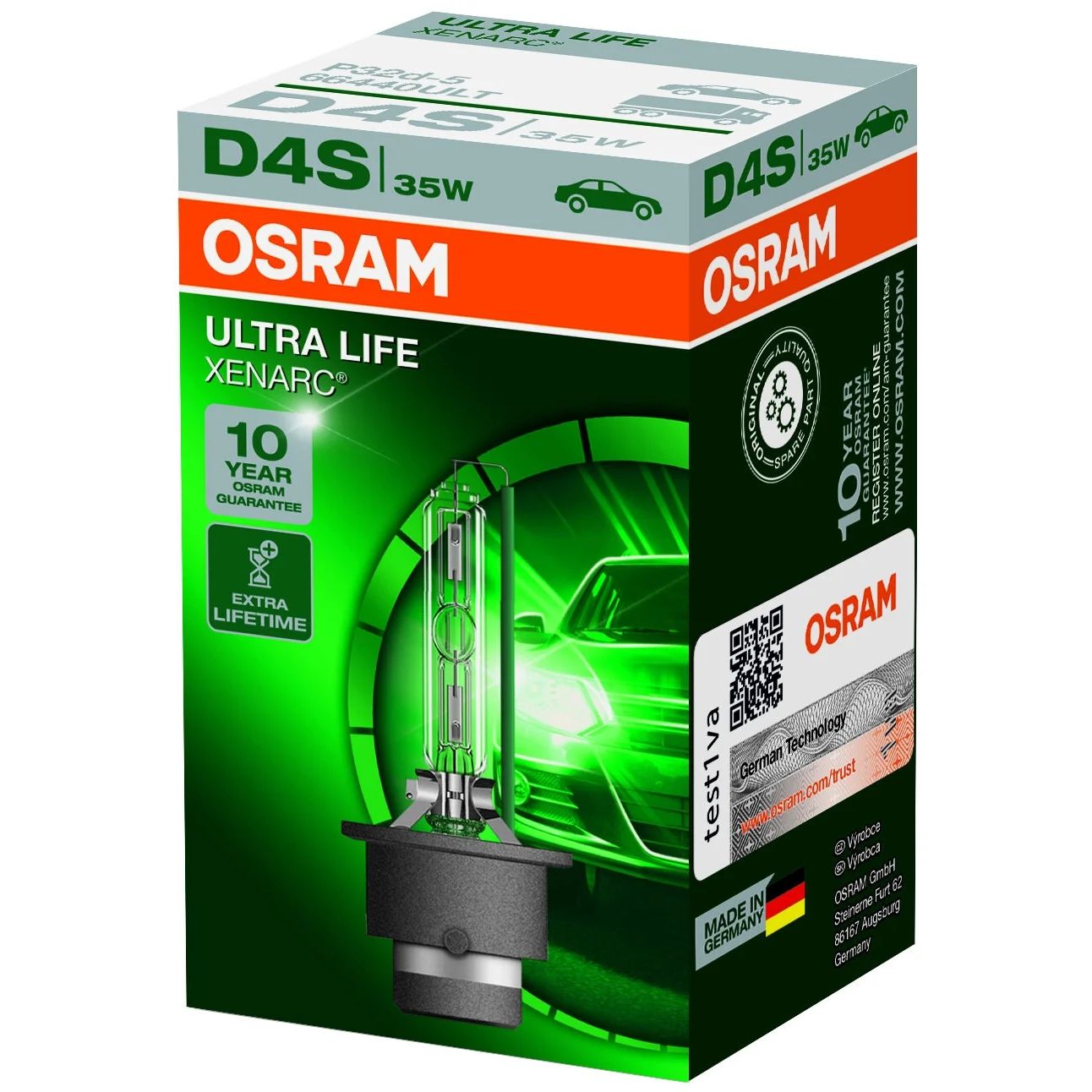 

D4s (35W) Лампа Xenarc® Ultra Life, Увеличенный Срок Службы, 1Шт., Картонная Коробка Osram