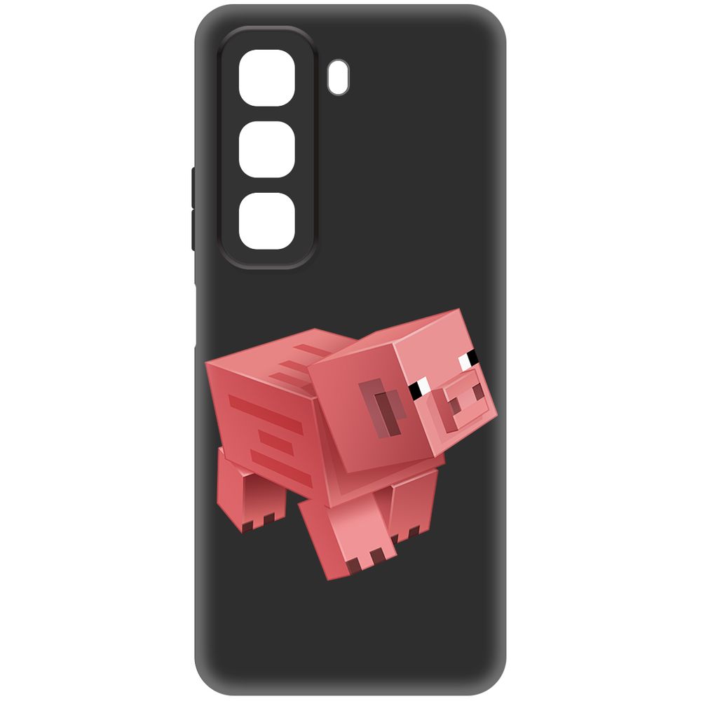 

Чехол-накладка Krutoff Soft Case Minecraft-Свинка для INFINIX Hot 50 черный