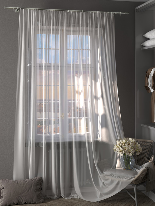 

Тюль 1001 ШТОРА высота 320 см ширина 400 см крепление - Лента Белый, VBL