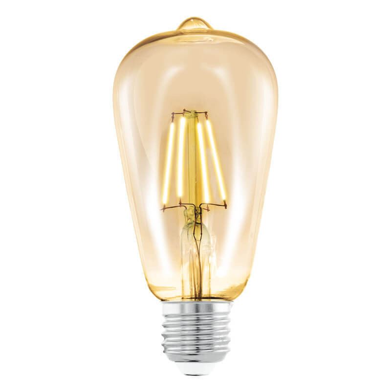 Лампа светодиодная филаментная Eglo E27 4W 2200К янтарь 11521, 10шт