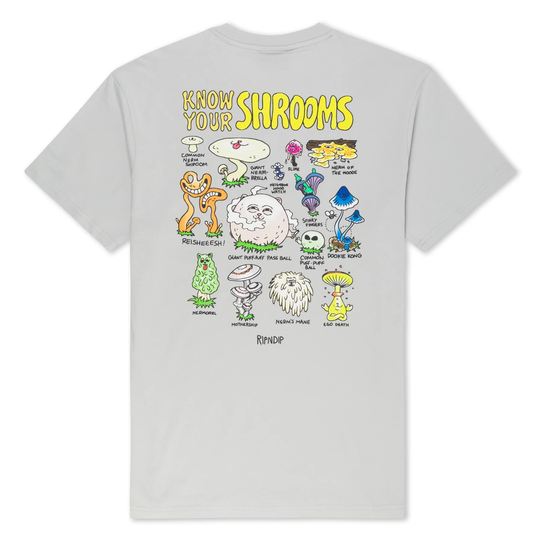 

Футболка унисекс Ripndip Know Ur Shrooms серая XXL, Серый, Know Ur Shrooms