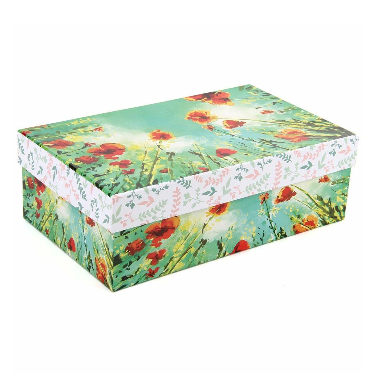 Коробка подарочная Veld Co. Маки 24 х 6 х 14 см разноцветная