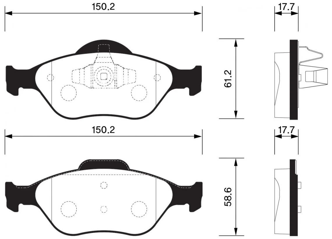 

Колодки дисковые передние 150,4x18,6x61,3 Ford Fiesta, Mazda 2 1.3-1.6/1.4TDCi/ SP1565SNS
