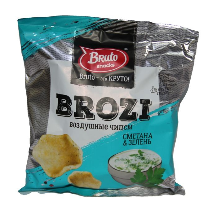 

Чипсы картофельные Bruto Brozi слайсы сметана и зелень 60 г