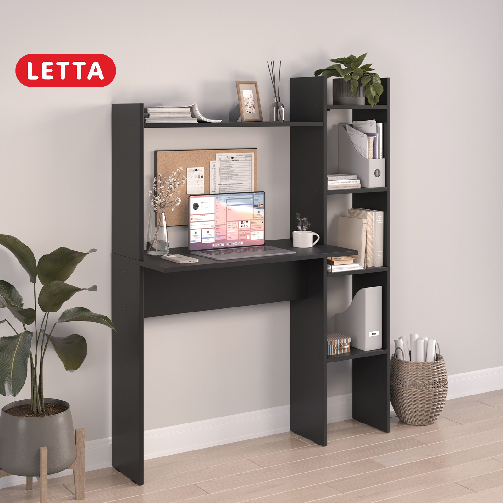 Стол письменный компьютерный LETTA Ultra Lite 108х138х40 Черный