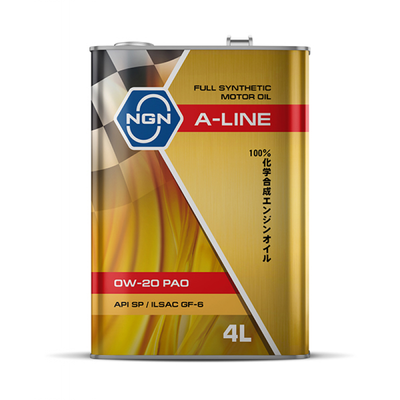 

Моторное масло NGN синтетическое A-Line 0W20 PAO SP/ILSAC GF-6 4л