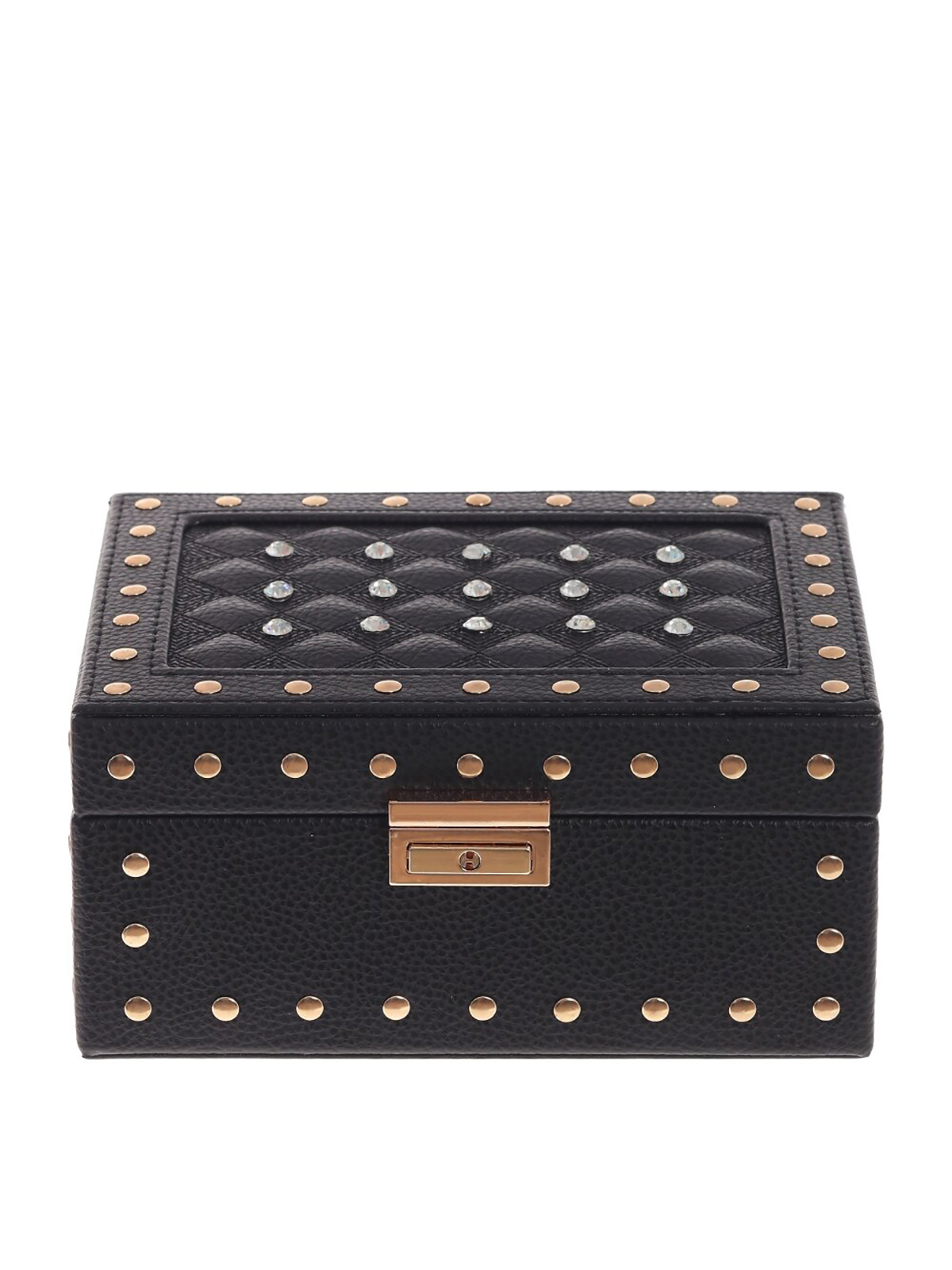 

Шкатулка Remecoclub для украшений 20x15x10 см, Черный;золотистый