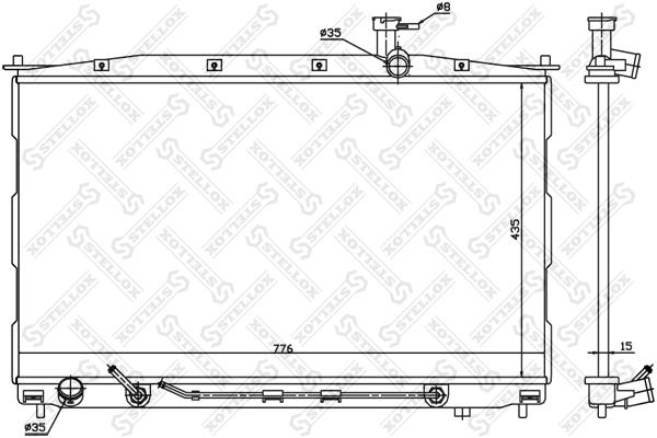 

STELLOX 10-26612-SX_радиатор системы охлаждения!\ Hyundai Santa Fe 2.7 V6/2.7i 24V/2.2CRDi