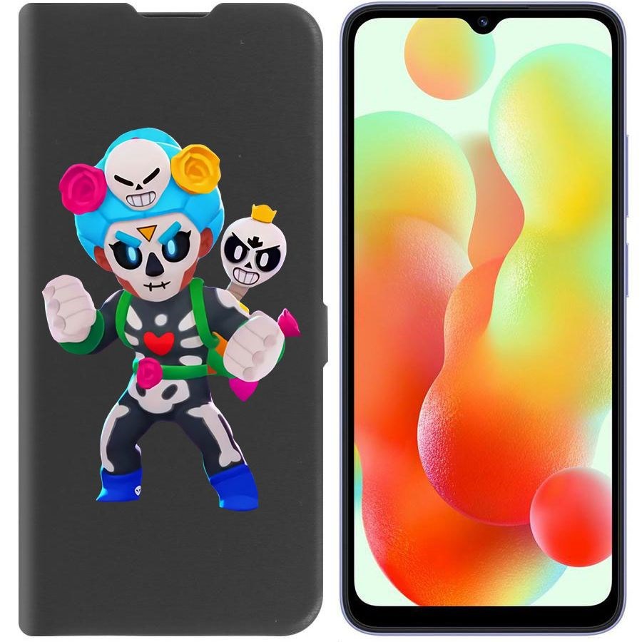 

Чехол-книжка Krutoff Eco Book для Xiaomi Redmi 12C Brawl Stars-Хэллоуинская Роза (черный)