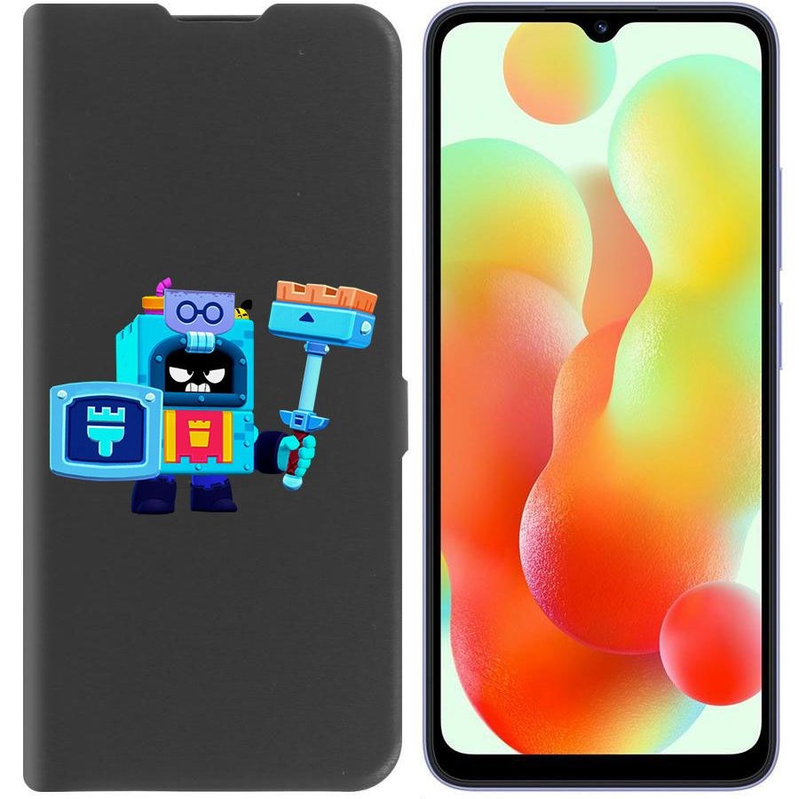 

Чехол-книжка Krutoff Eco Book для Xiaomi Redmi 12C Brawl Stars-Эш (черный)