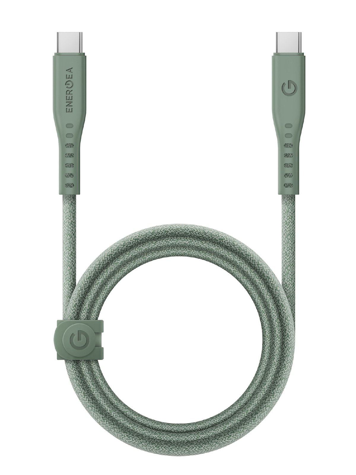 Кабель EnergEA FLOW USB-C to USB-C PD240W 5A Nanoweave Magnetic tie 1.5m Green