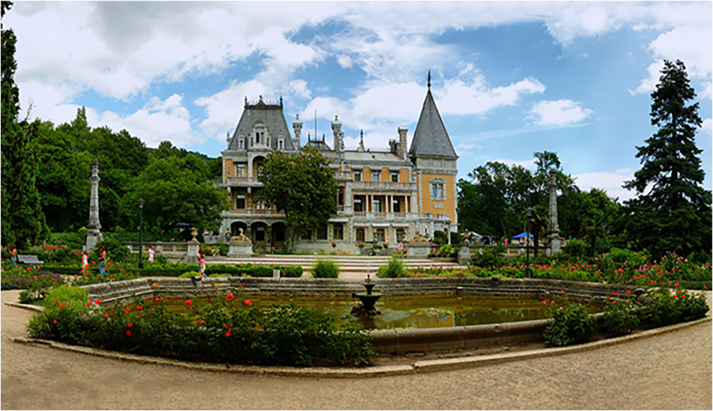 фото Картина на холсте с подрамником хитарт "замок в крыму" 100x57 см модулка