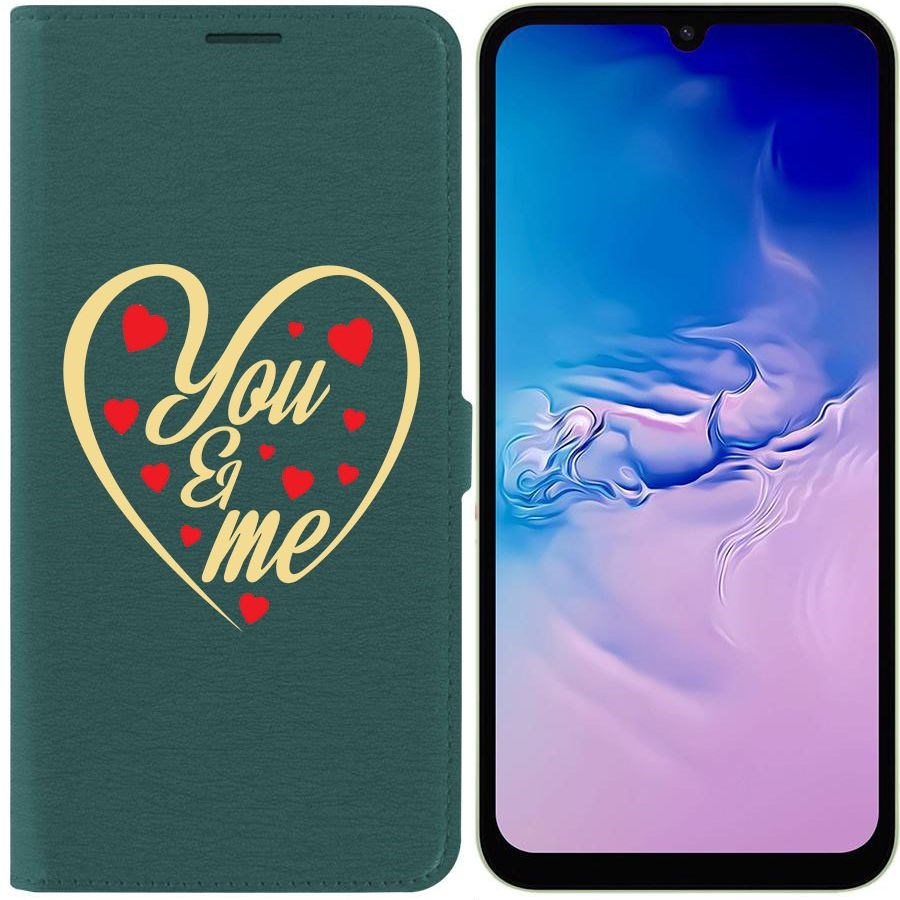 

Чехол-книжка Krutoff Eco Book для Samsung Galaxy A24 (A245) Ты и Я (зелёный опал)
