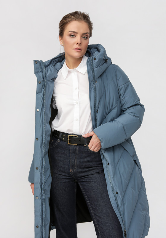 Пальто женское VeraVo 311077 синее 50 RU
