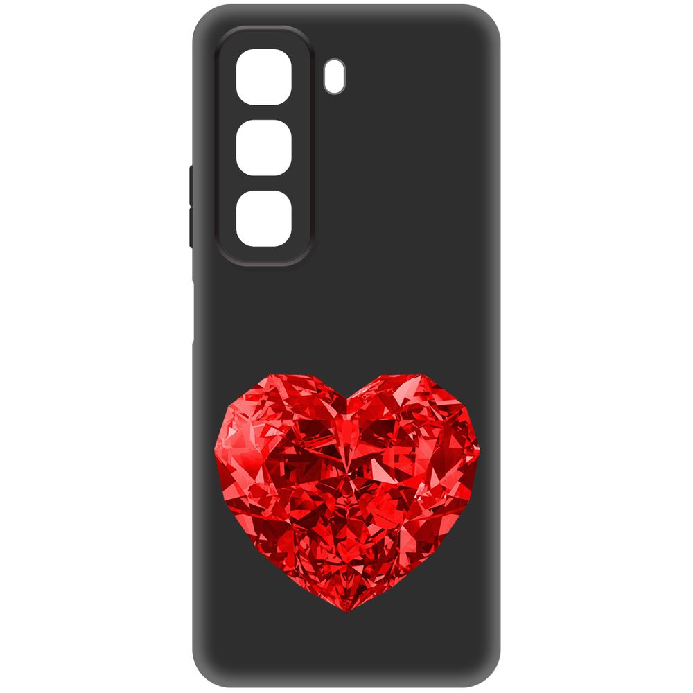 

Чехол-накладка Krutoff Soft Case Рубиновое сердце для Infinix Hot 50 черный