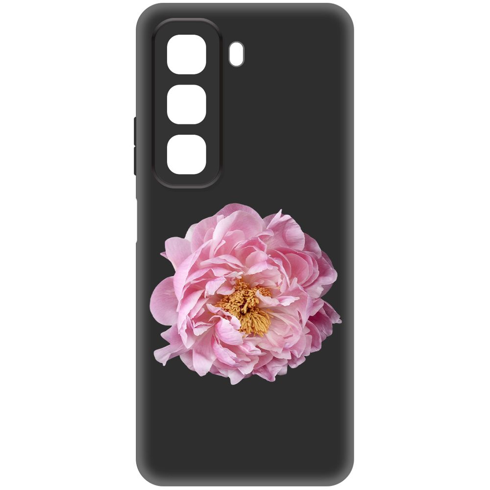 

Чехол-накладка Krutoff Soft Case Розовый пион для Infinix Hot 50 черный